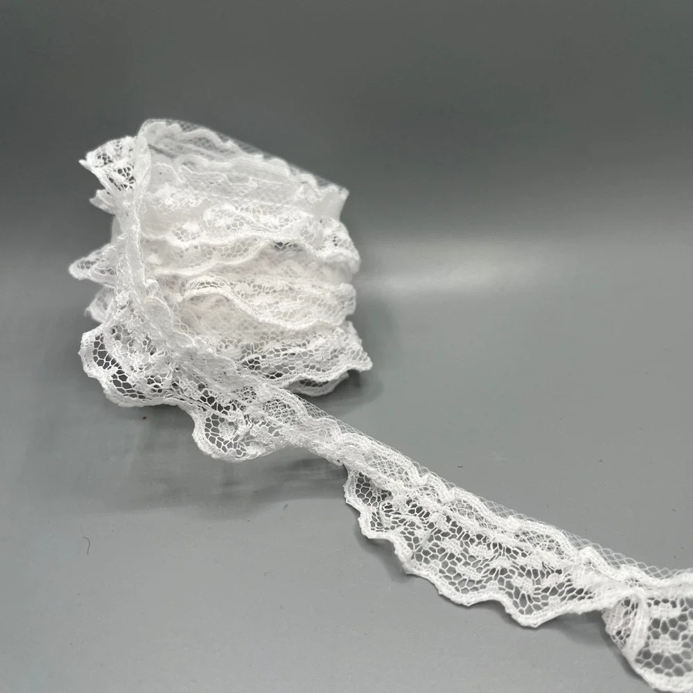 VTG White Lace Trim, Scalloped Edge,‎ Bridal, Sewing, Crafting 3/4